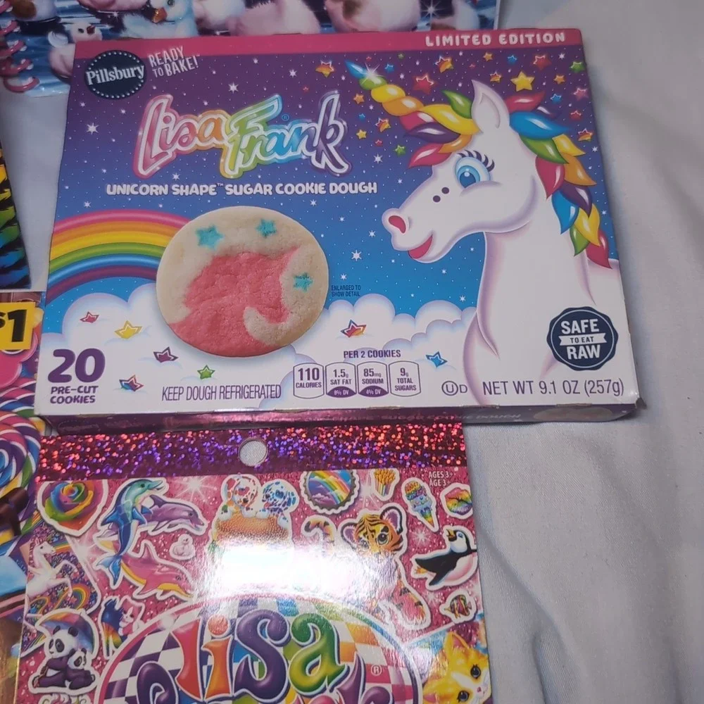 LISA FRANK LOT: TRIFOLD PORTFOLIO SCHOOL BINDER Journal Stickers Notebook Puzzle